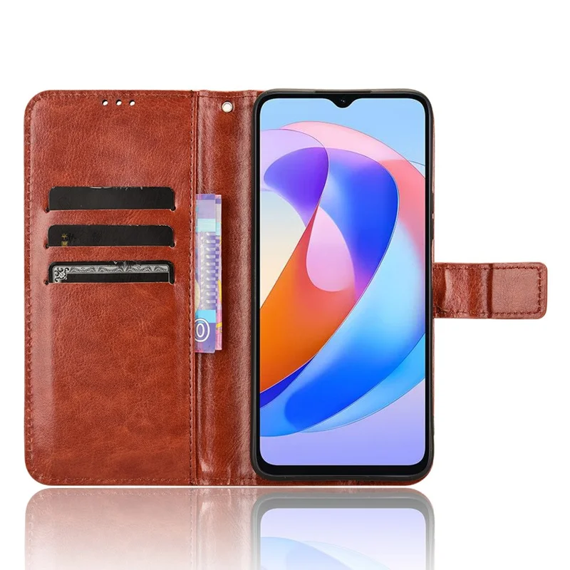 Cover per Honor Magic6 Lite 5G / X9b 5G / X50 con Texture Crazy Horse, Supporto, in Pelle - Marrone