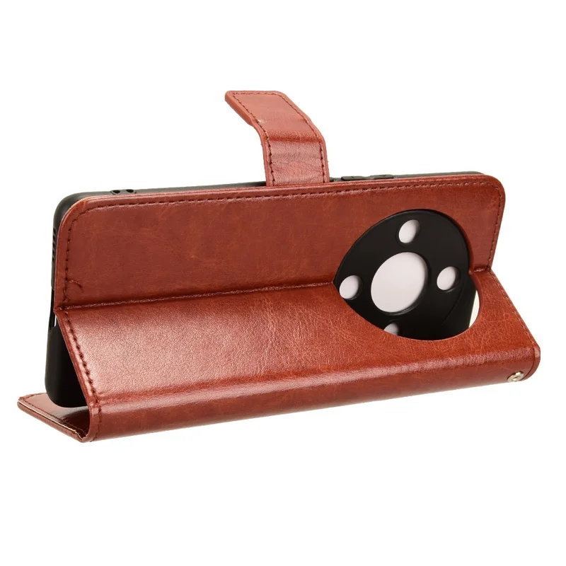 Cover per Honor Magic6 Lite 5G / X9b 5G / X50 con Texture Crazy Horse, Supporto, in Pelle - Marrone