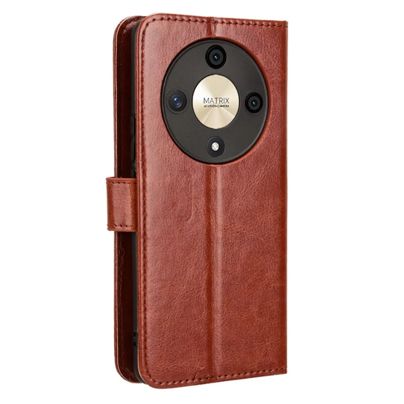 Cover per Honor Magic6 Lite 5G / X9b 5G / X50 con Texture Crazy Horse, Supporto, in Pelle - Marrone