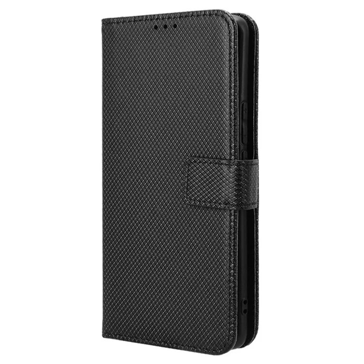 For Honor Magic6 Lite 5G / X9b 5G / X50 Case Wallet Diamond Texture Leather Phone Cover - Black