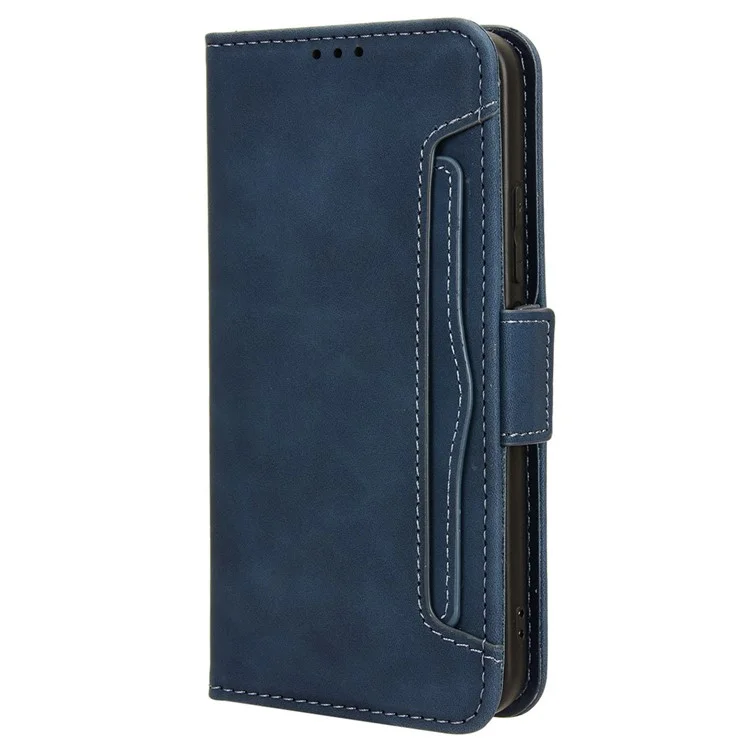 Capa de Couro para Xiaomi 14 com Múltiplos Slots para Cartões e Suporte para Telefone - Azul