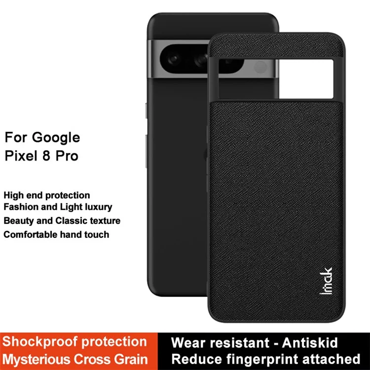 IMAK LX-5 Series para Capa do Google Pixel 8 Pro em Couro + PC + TPU - Textura Cruzada
