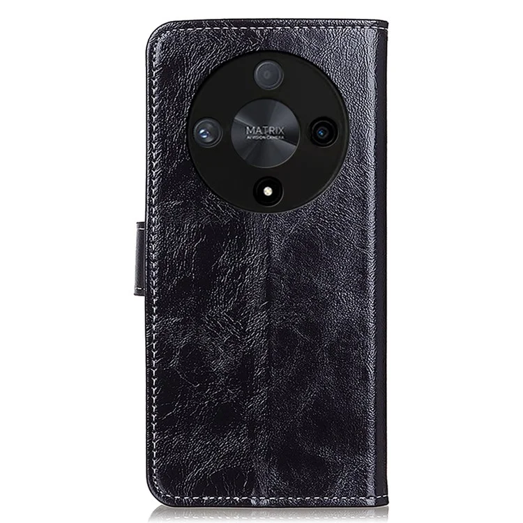 Чехол для телефона For Honor X9b 5G / Magic6 Lite 5G, кожа PU, текстура "Crazy Horse", бумажник - черный