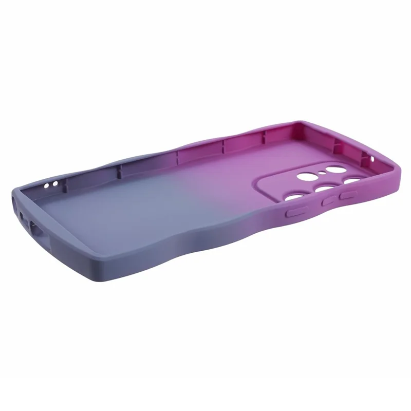 Série JTW para Samsung Galaxy S23 Ultra Case Wavy Edge Dual Color Rubberized TPU Cover - Roxo + Cinza Lavanda