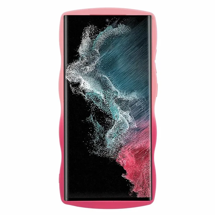 Serie JTW per Samsung Galaxy S22 Ultra 5G Custodia Dual Color Rubberized TPU Cover Telefono - Rosa+Rosa