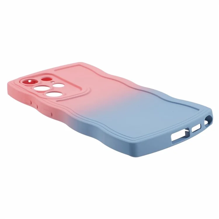 Série JTW pour étui Samsung Galaxy S22 Ultra 5G Coque Dual Color Rubberized TPU - Rose+Bleu Ciel