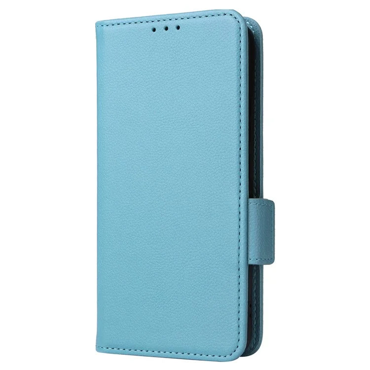 Per Xiaomi 14 Case Litchi Texture Anti-Collision PU Leather Smartphone Cover with Strap - Baby Blue