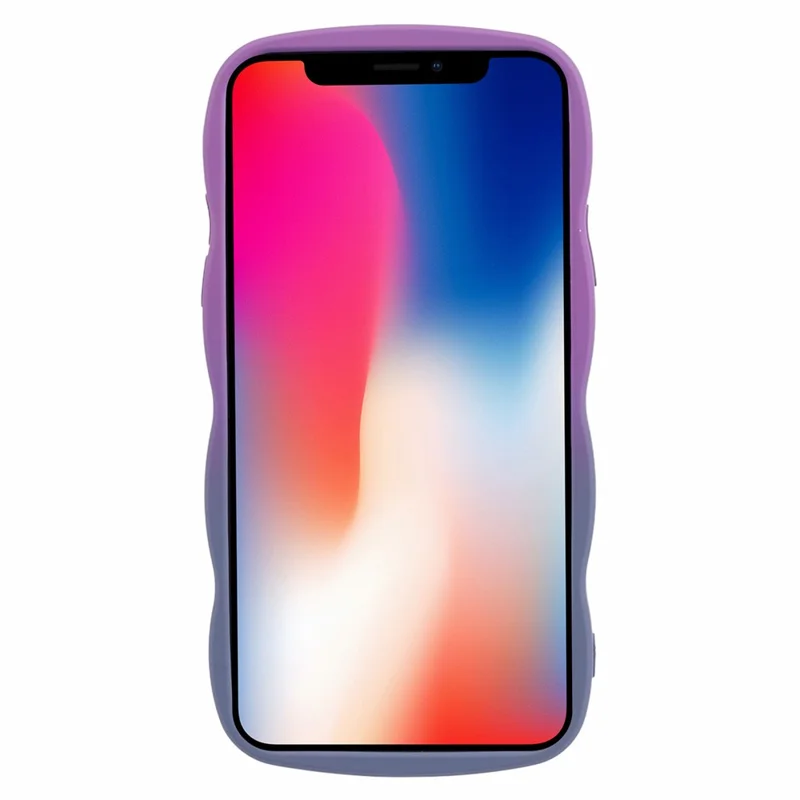 JTW Series for iPhone 11 Case Rubberized TPU Gradient Phone Cover - Purple+Lavender Grey