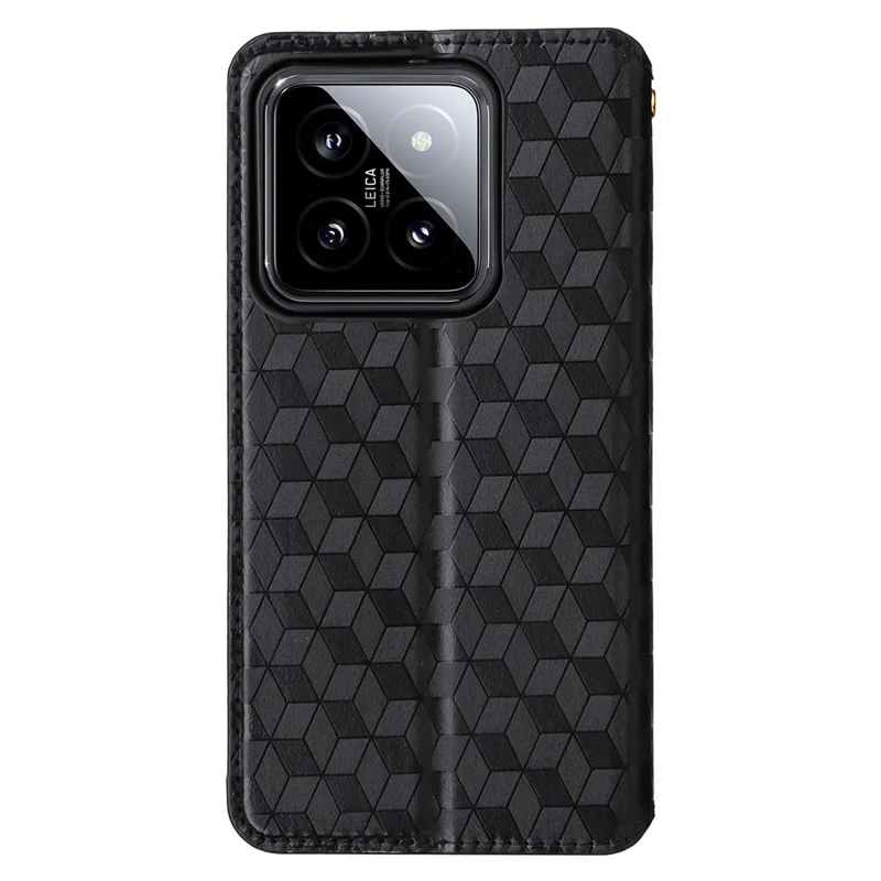 For Xiaomi 14 Case Magnetic Imprinted PU Leather Wallet Phone Cover - Black