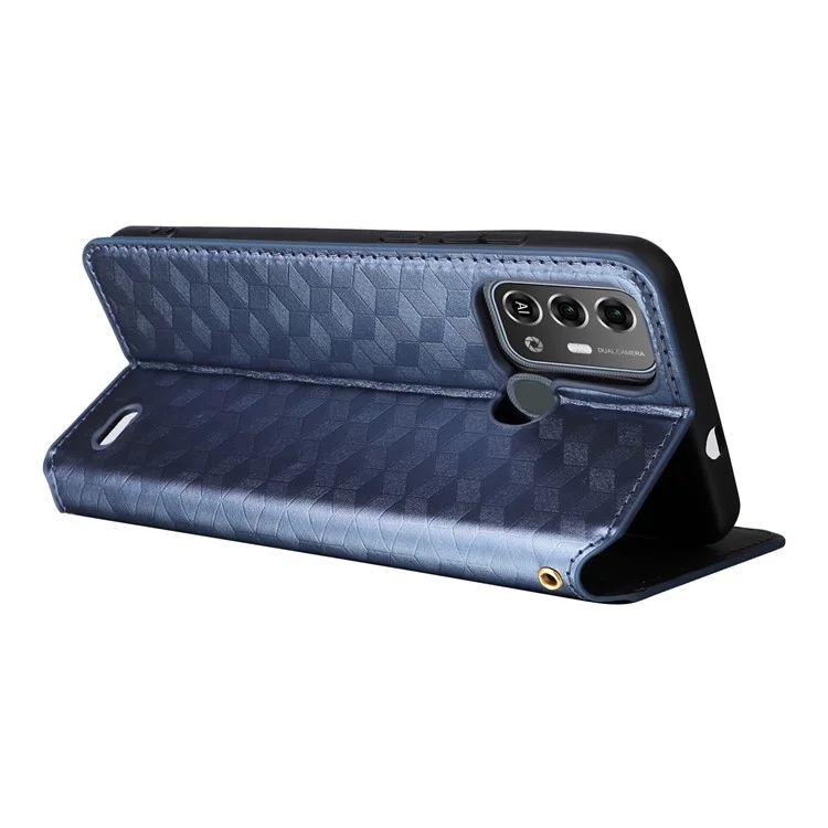 Phone Cover for ZTE Blade A53 Pro Case Magnetic Imprinted PU Leather Wallet - Blue