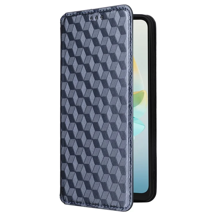 Phone Cover for ZTE Blade A53 Pro Case Magnetic Imprinted PU Leather Wallet - Blue