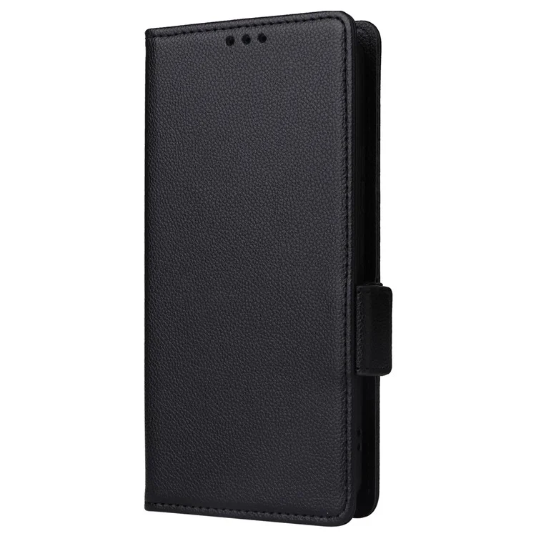Per ZTE Blade A33S Case Magnetisch Clasp Leder Phone Cover mit Gurt - Schwarz