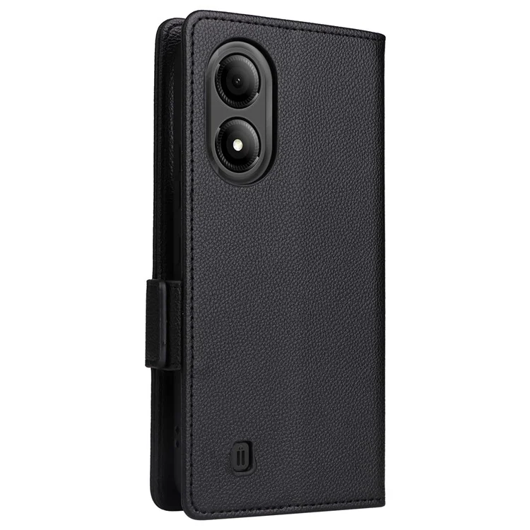 Per ZTE Blade A33S Case Magnetisch Clasp Leder Phone Cover mit Gurt - Schwarz
