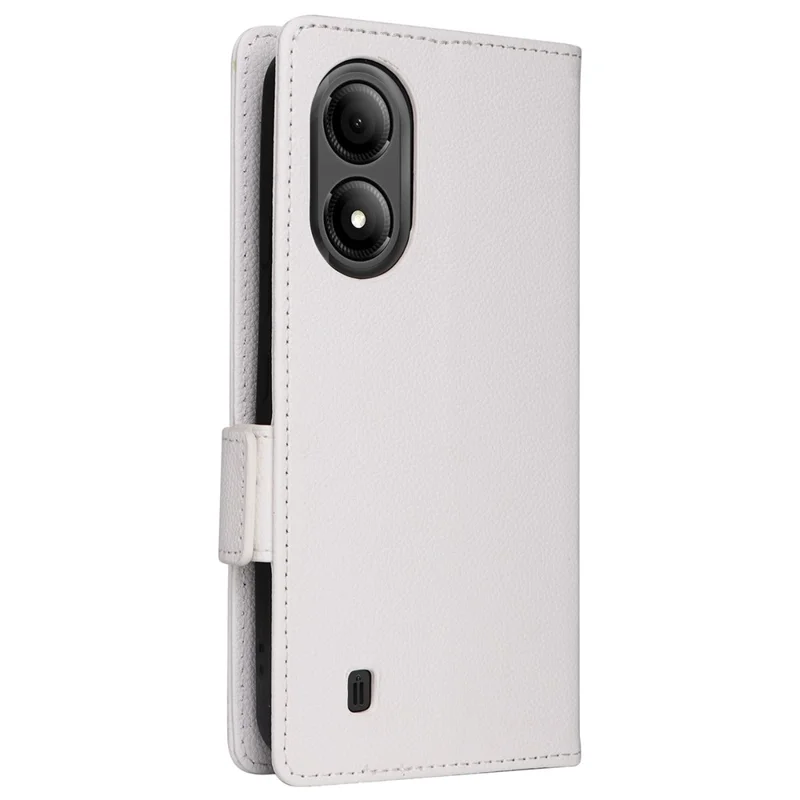 For ZTE Blade A33S Case Magnetic Clasp Leather Phone Cover with Strap - White