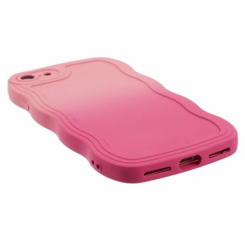 Funda de TPU de la serie JTW para iPhone 7 / 8 / SE (2020) / SE (2022) - Cubierta trasera de teléfono de doble color con bordes ondulados - Rosa+Rosa