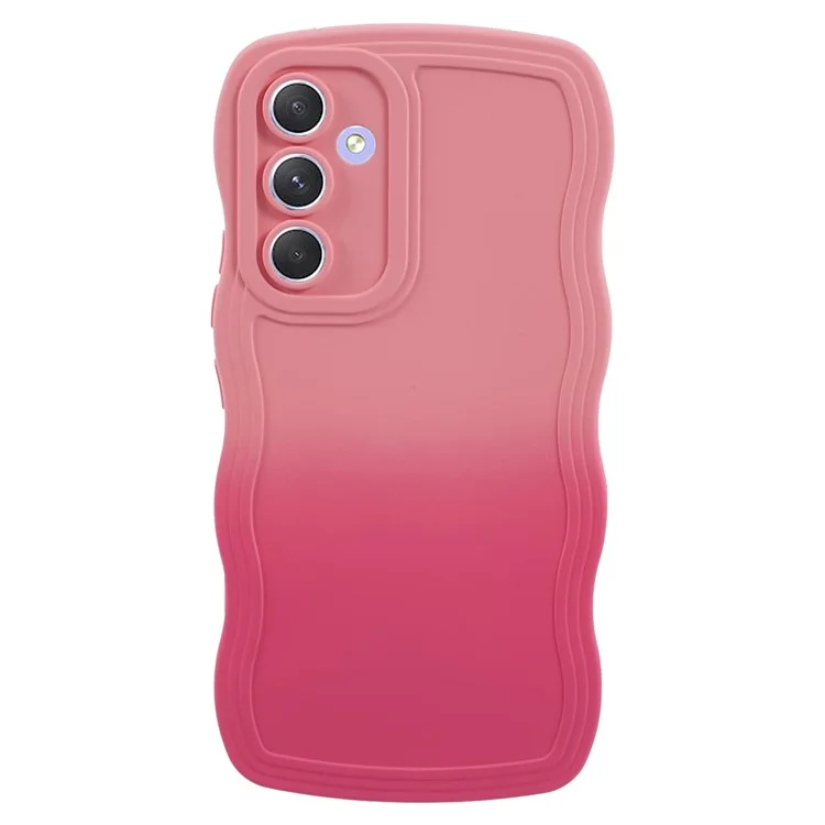 Série JTW para Samsung Galaxy A34 5G Case Wavy Edge Dual Color TPU Cover - Pink+Rose