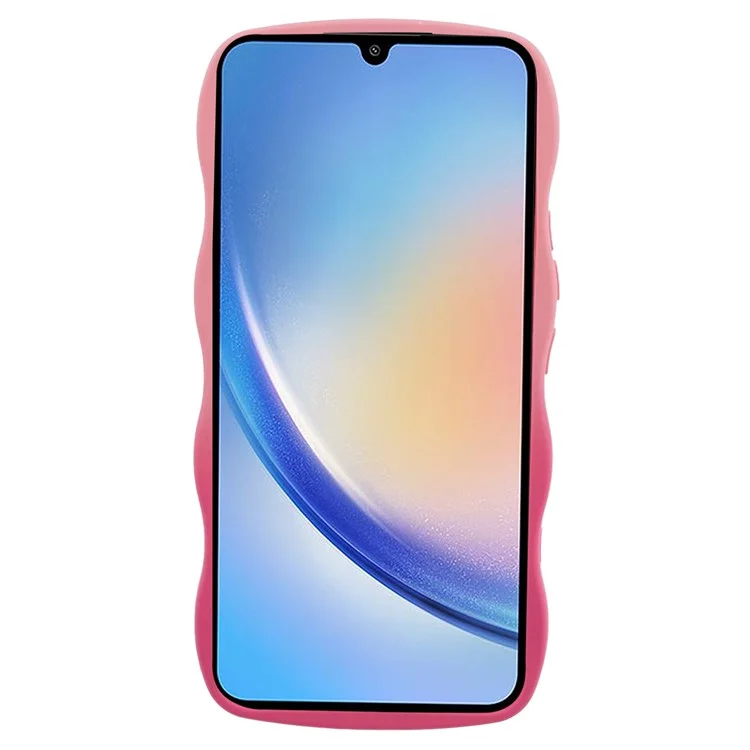 Série JTW para Samsung Galaxy A34 5G Case Wavy Edge Dual Color TPU Cover - Pink+Rose