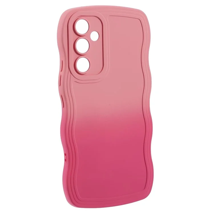 Série JTW para Samsung Galaxy A34 5G Case Wavy Edge Dual Color TPU Cover - Pink+Rose