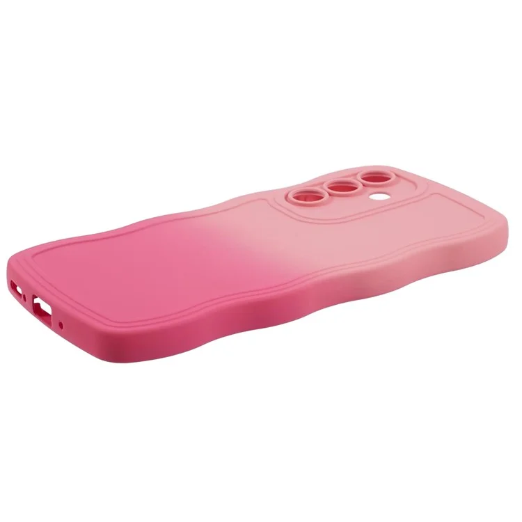 Série JTW para Samsung Galaxy A34 5G Case Wavy Edge Dual Color TPU Cover - Pink+Rose