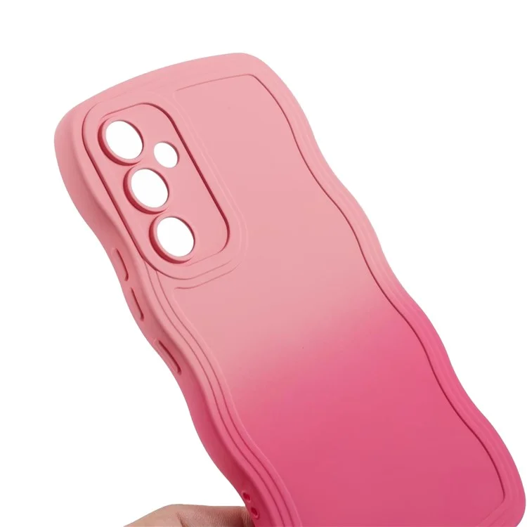 Série JTW para Samsung Galaxy A34 5G Case Wavy Edge Dual Color TPU Cover - Pink+Rose