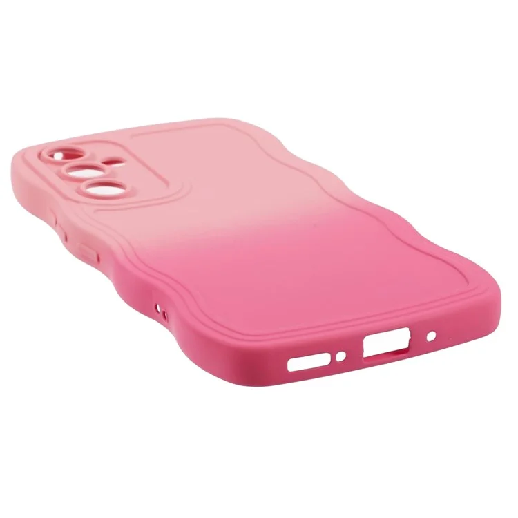 Série JTW para Samsung Galaxy A34 5G Case Wavy Edge Dual Color TPU Cover - Pink+Rose