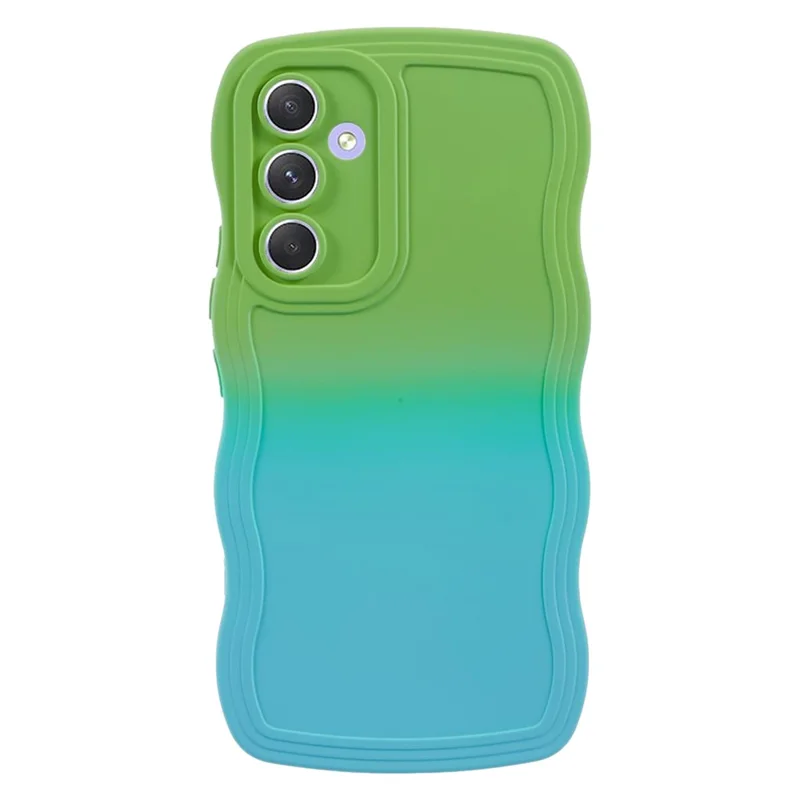 JTW Series for Samsung Galaxy A14 5G / A14 4G TPU Case Double-Sided Rubberized Phone Cover - Green+Baby Blue