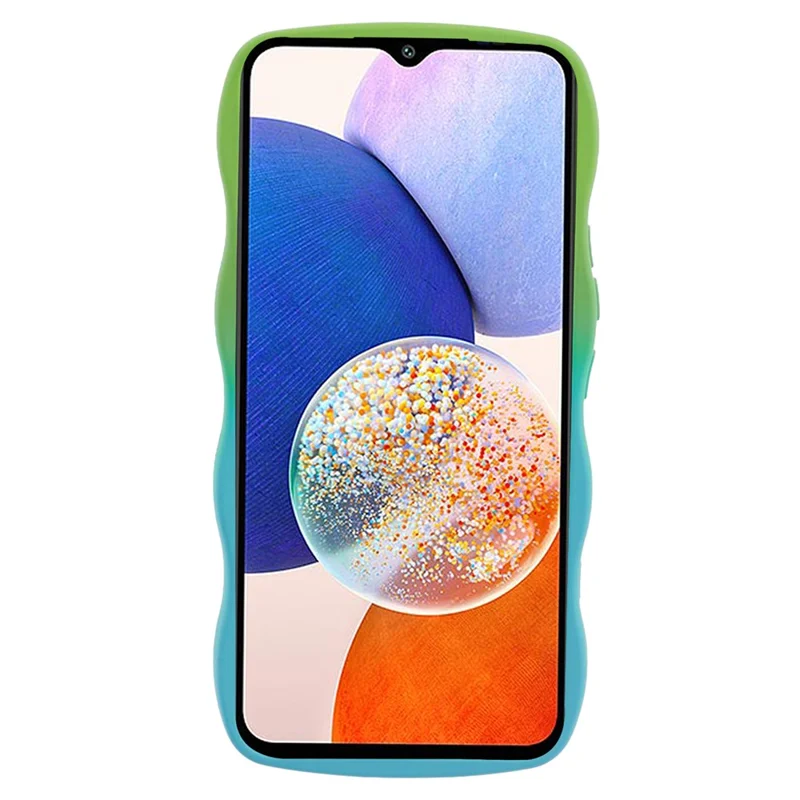 JTW Series for Samsung Galaxy A14 5G / A14 4G TPU Case Double-Sided Rubberized Phone Cover - Green+Baby Blue