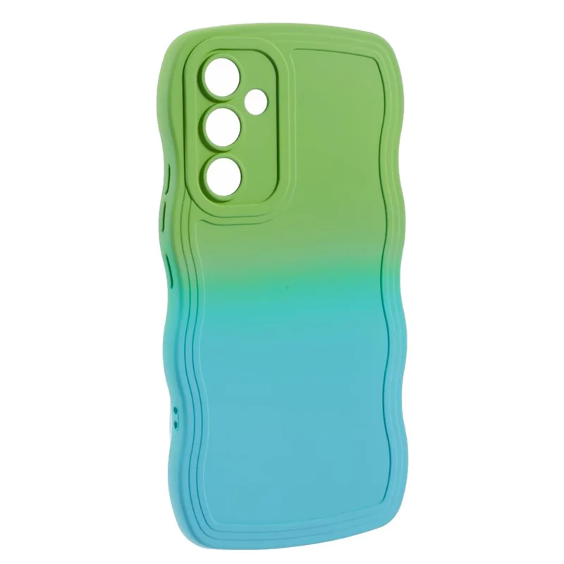 JTW Series for Samsung Galaxy A14 5G / A14 4G TPU Case Double-Sided Rubberized Phone Cover - Green+Baby Blue
