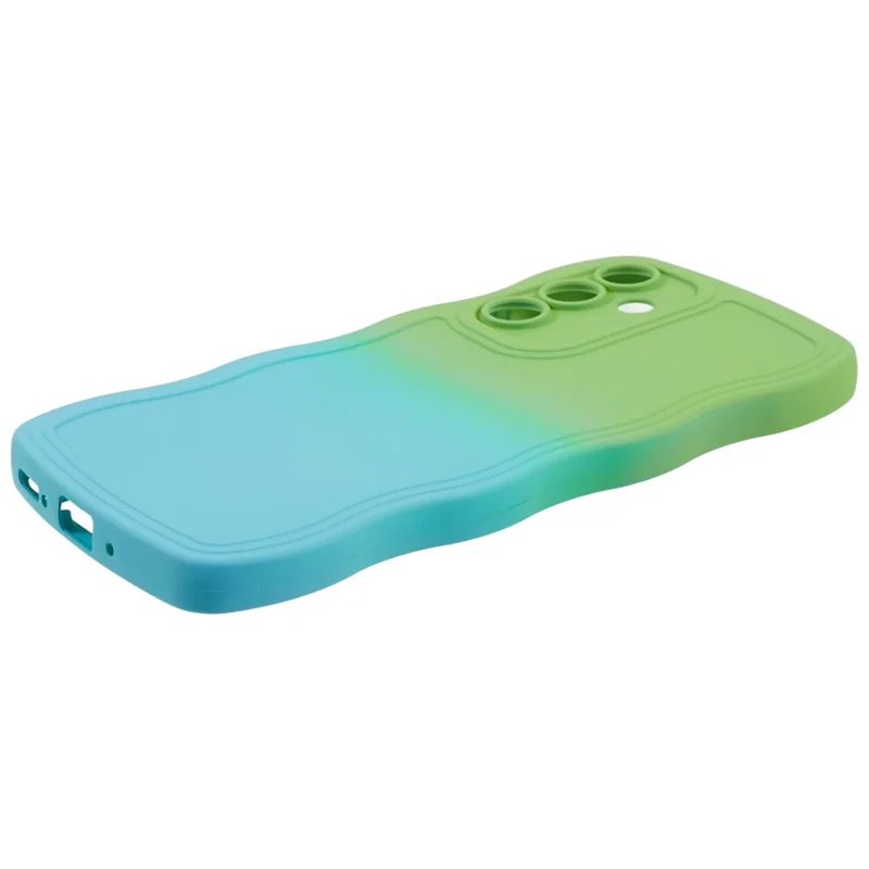 JTW Series for Samsung Galaxy A14 5G / A14 4G TPU Case Double-Sided Rubberized Phone Cover - Green+Baby Blue