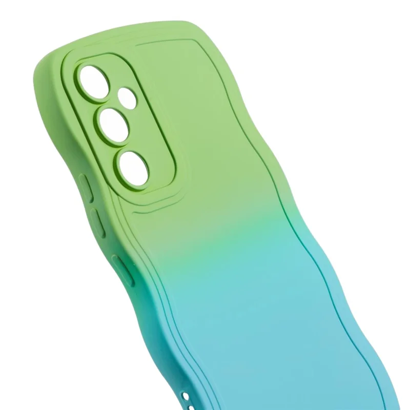 JTW Series for Samsung Galaxy A14 5G / A14 4G TPU Case Double-Sided Rubberized Phone Cover - Green+Baby Blue