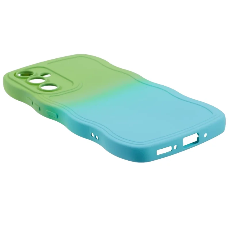 JTW Series for Samsung Galaxy A14 5G / A14 4G TPU Case Double-Sided Rubberized Phone Cover - Green+Baby Blue