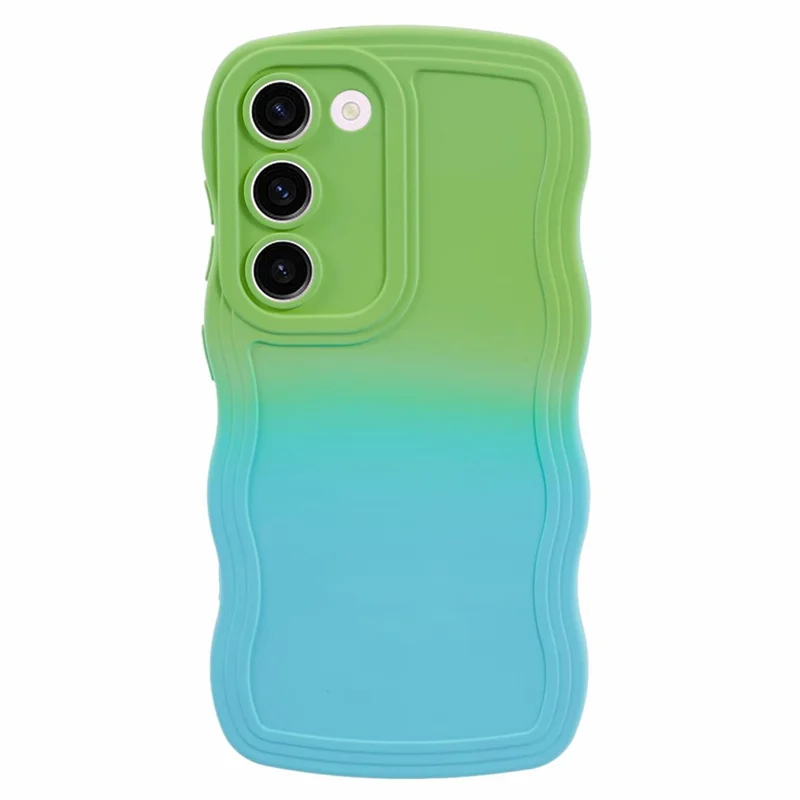 JTW Series til Samsung Galaxy S22 5G tynd hylster med gummiagtig overflade mod ridser - Grøn + Babyblå