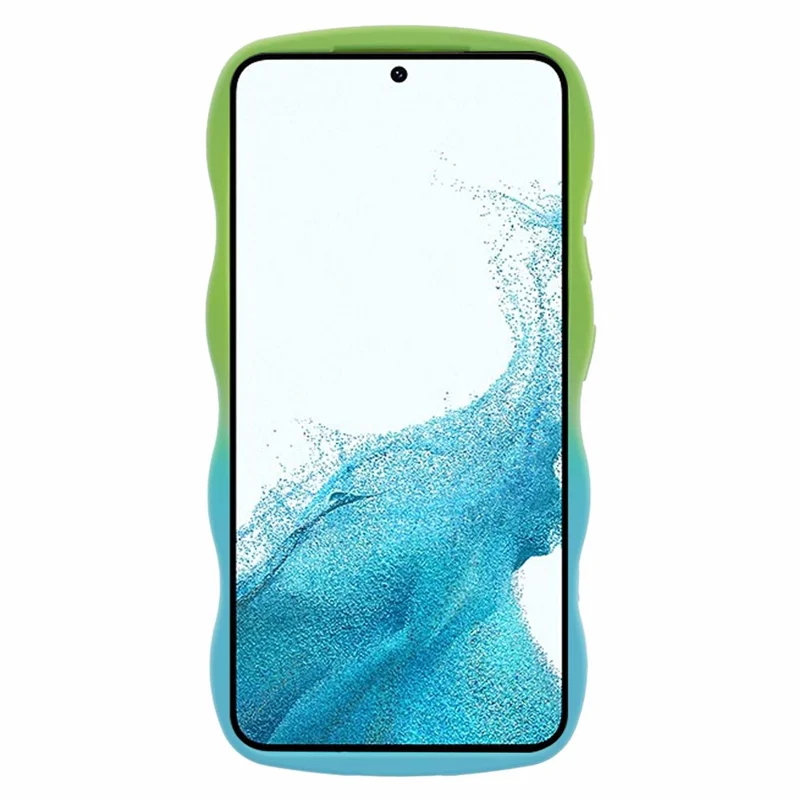 JTW Series til Samsung Galaxy S22 5G tynd hylster med gummiagtig overflade mod ridser - Grøn + Babyblå