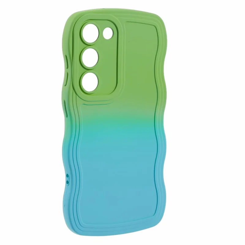 JTW Series til Samsung Galaxy S22 5G tynd hylster med gummiagtig overflade mod ridser - Grøn + Babyblå