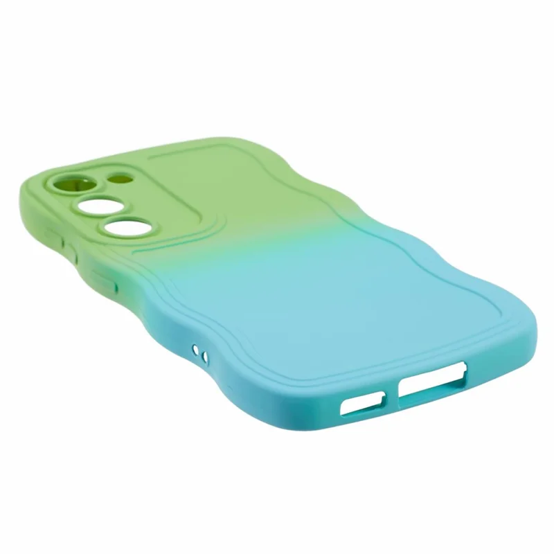 JTW Series til Samsung Galaxy S22 5G tynd hylster med gummiagtig overflade mod ridser - Grøn + Babyblå