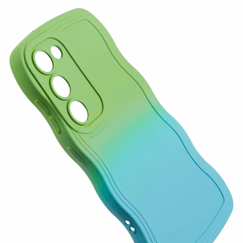 JTW Series til Samsung Galaxy S22 5G tynd hylster med gummiagtig overflade mod ridser - Grøn + Babyblå