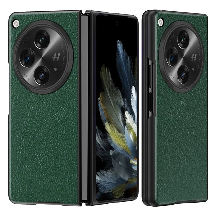 Für Oppo Find N3 5G / OnePlus Open Case PU-Leder-beschichtete harte PC-Sturzsichere Handyhülle - Grün