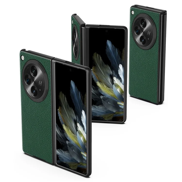 Für Oppo Find N3 5G / OnePlus Open Case PU-Leder-beschichtete harte PC-Sturzsichere Handyhülle - Grün