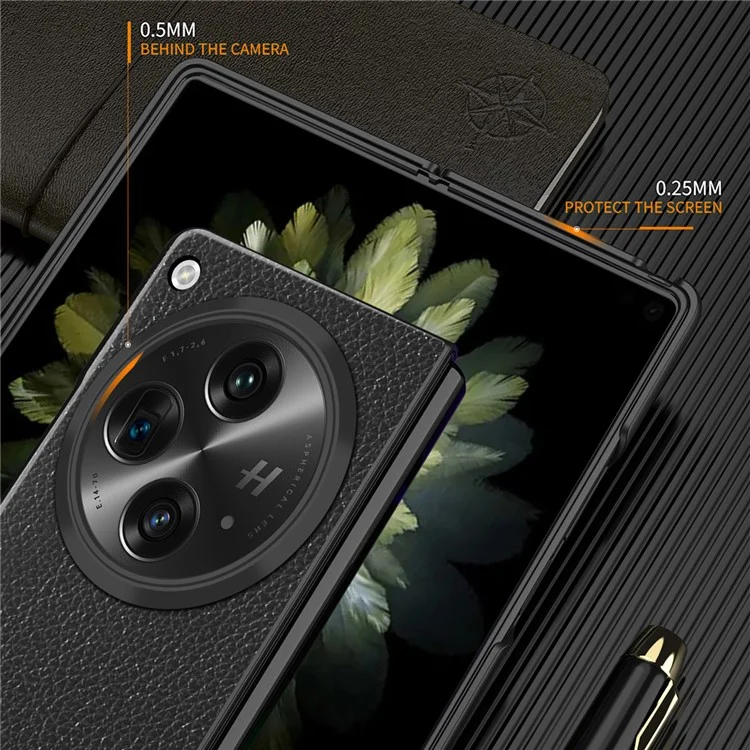 Für Oppo Find N3 5G / OnePlus Open Case PU-Leder-beschichtete harte PC-Sturzsichere Handyhülle - Grün