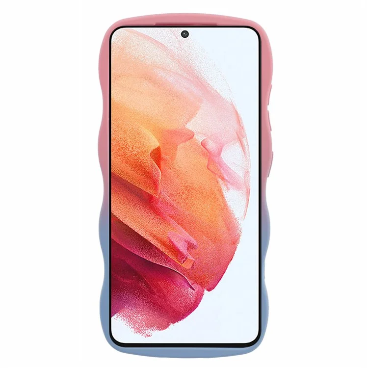 JTW Series für Samsung Galaxy S21 5G Slim Case Gummi Stoßfestes Telefon Schützer - Pink+Himmelblau