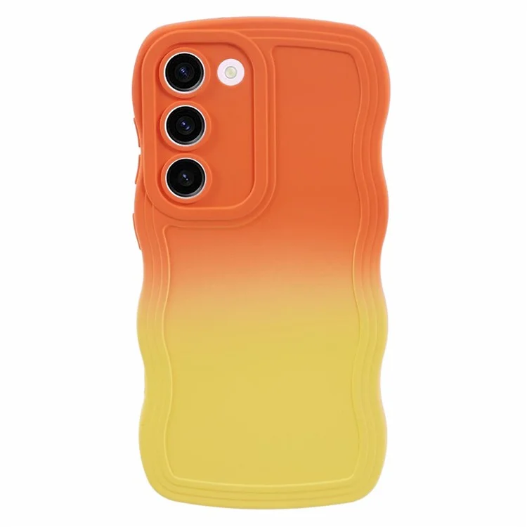 JTW Series for Samsung Galaxy S21 5G Slim Case Rubberized Shockproof Phone Protector - Orange+Yellow