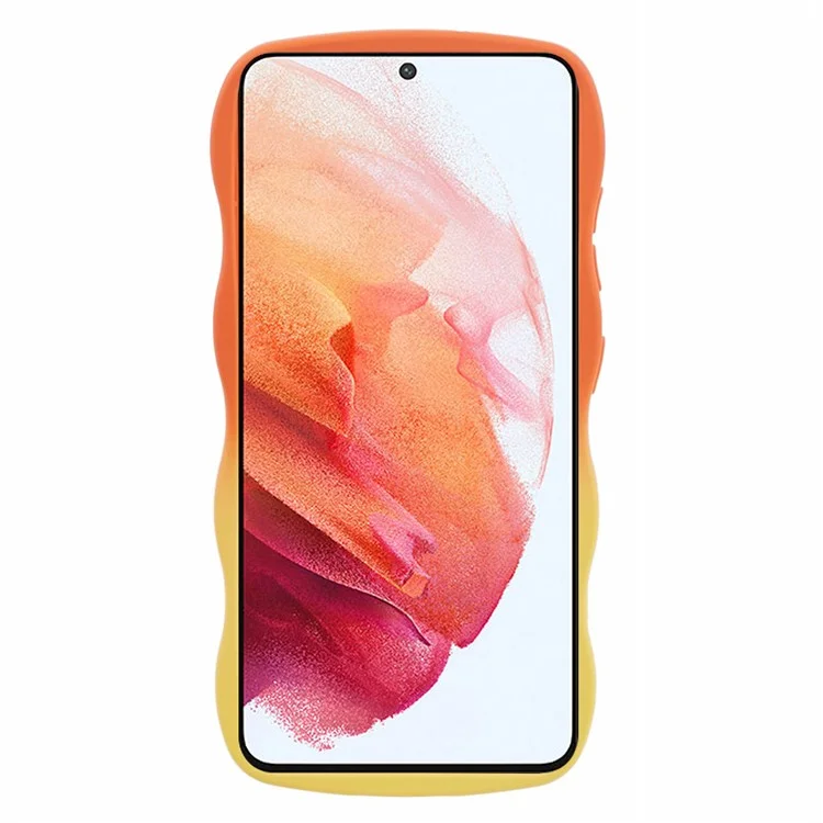 JTW Series for Samsung Galaxy S21 5G Slim Case Rubberized Shockproof Phone Protector - Orange+Yellow