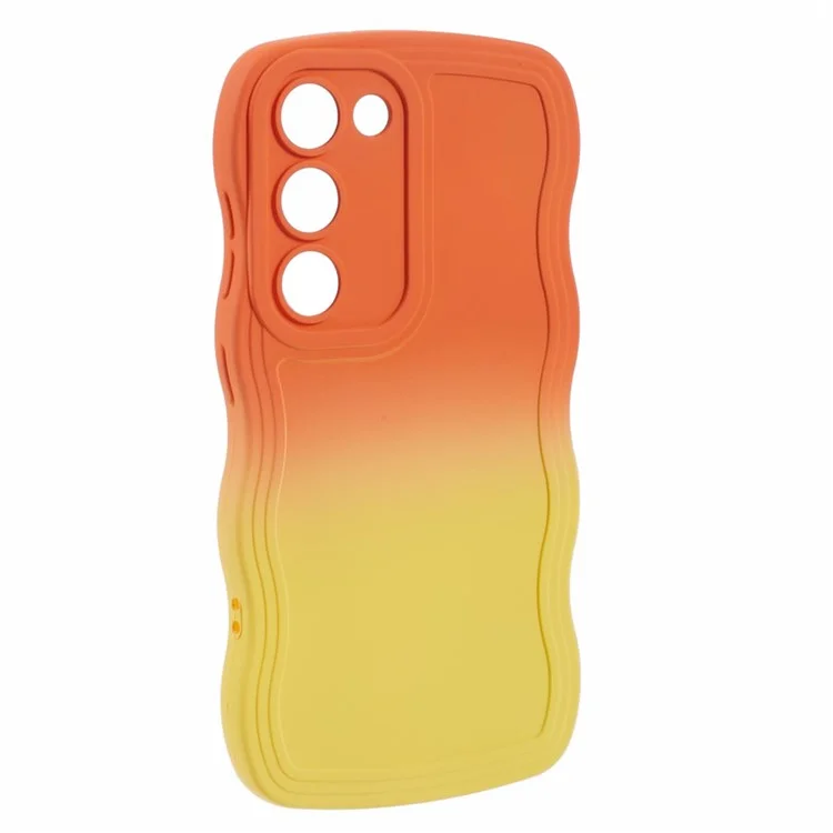 JTW Series for Samsung Galaxy S21 5G Slim Case Rubberized Shockproof Phone Protector - Orange+Yellow