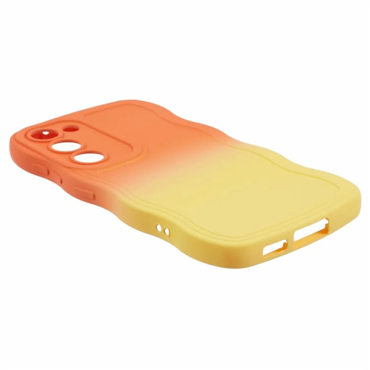 JTW Series for Samsung Galaxy S21 5G Slim Case Rubberized Shockproof Phone Protector - Orange+Yellow