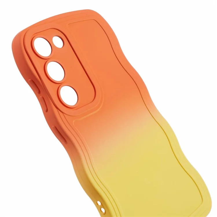 JTW Series for Samsung Galaxy S21 5G Slim Case Rubberized Shockproof Phone Protector - Orange+Yellow