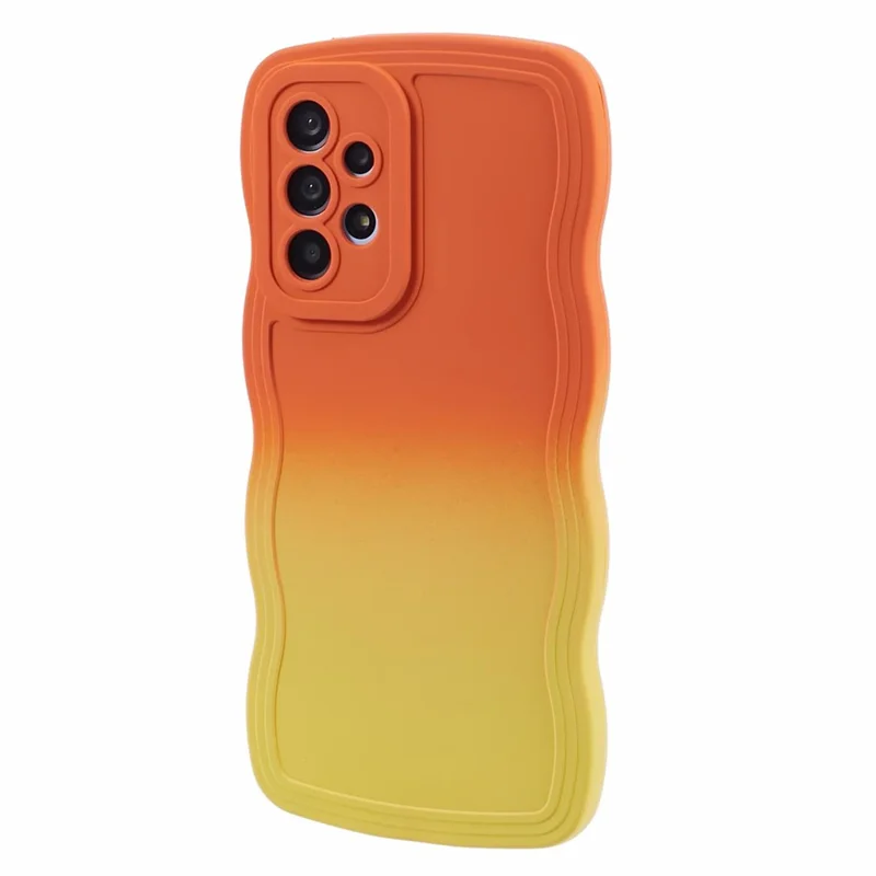 JTW-serie voor Samsung Galaxy A53 5G-hoesje Golfvormig frame TPU telefoonhoes - Oranje+Geel