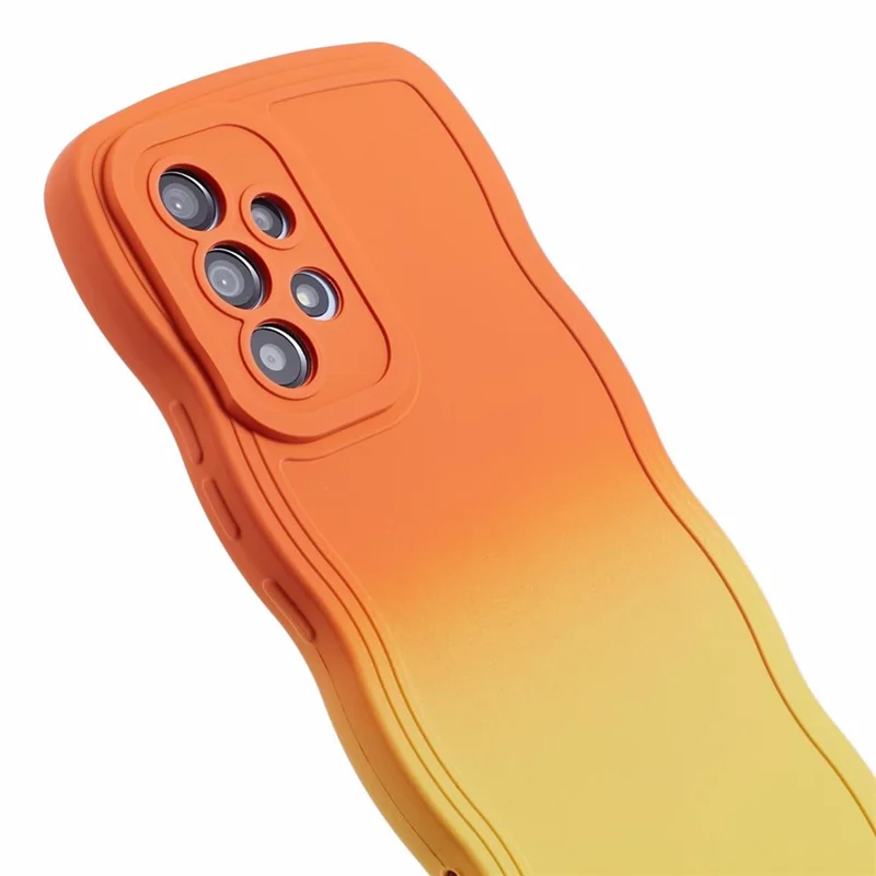 JTW-serie voor Samsung Galaxy A53 5G-hoesje Golfvormig frame TPU telefoonhoes - Oranje+Geel