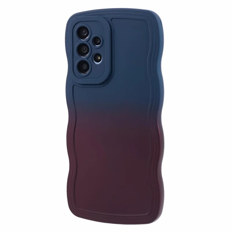 JTW Series for Samsung Galaxy A53 5G Case Curly Wave Shape Frame TPU Phone Cover - Sapphire+Dark Purple