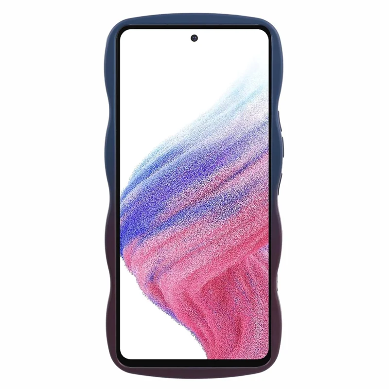 JTW Series for Samsung Galaxy A53 5G Case Curly Wave Shape Frame TPU Phone Cover - Sapphire+Dark Purple