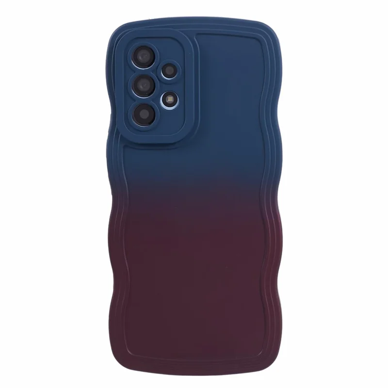 JTW Series for Samsung Galaxy A53 5G Case Curly Wave Shape Frame TPU Phone Cover - Sapphire+Dark Purple